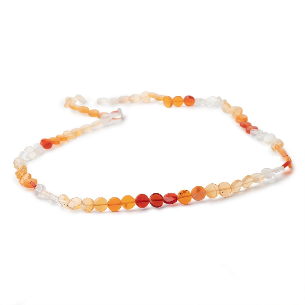 5mm Fire Opal plain coin beads 16 inch 80 pieces