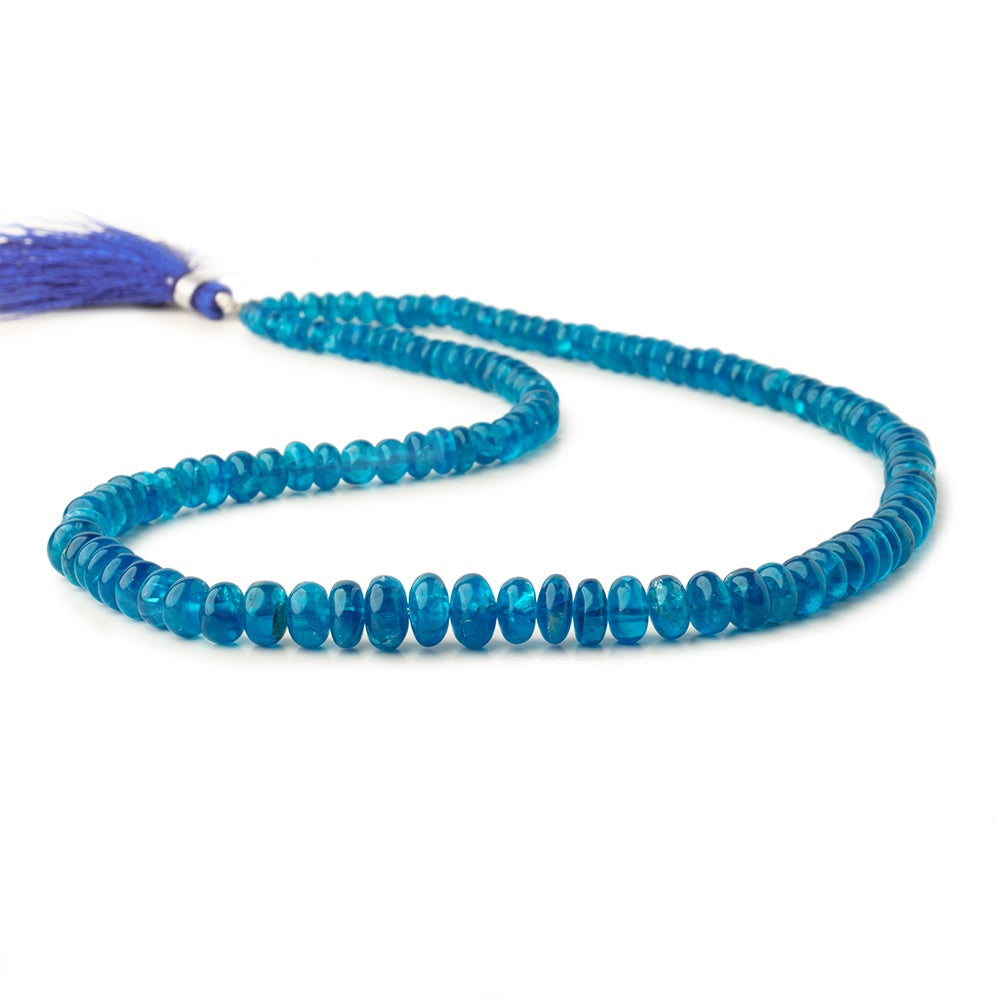 4-8.5mm Neon Apatite plain rondelle beads 18 inch 131 pieces