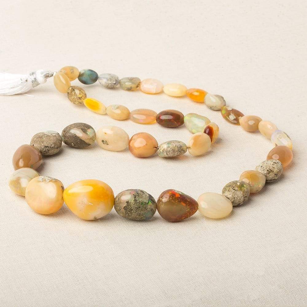 9.5x7-19.15.5mm Ethiopian Opal Straight Drill Plain Nuggets 18 inch 37 pieces