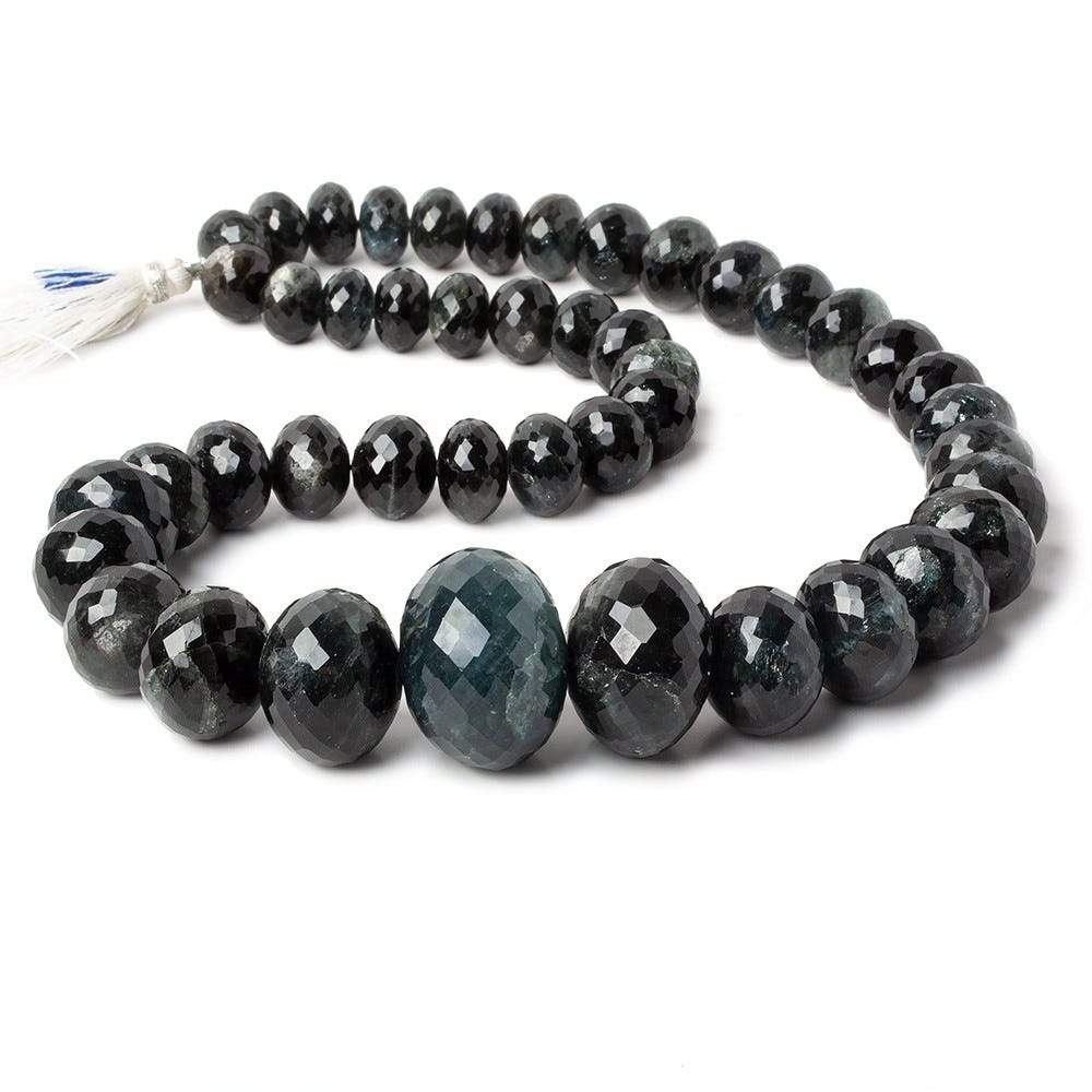 9.5x7-24x16mm Moss Aquamarine faceted rondelle beads 17 inch 44 pieces