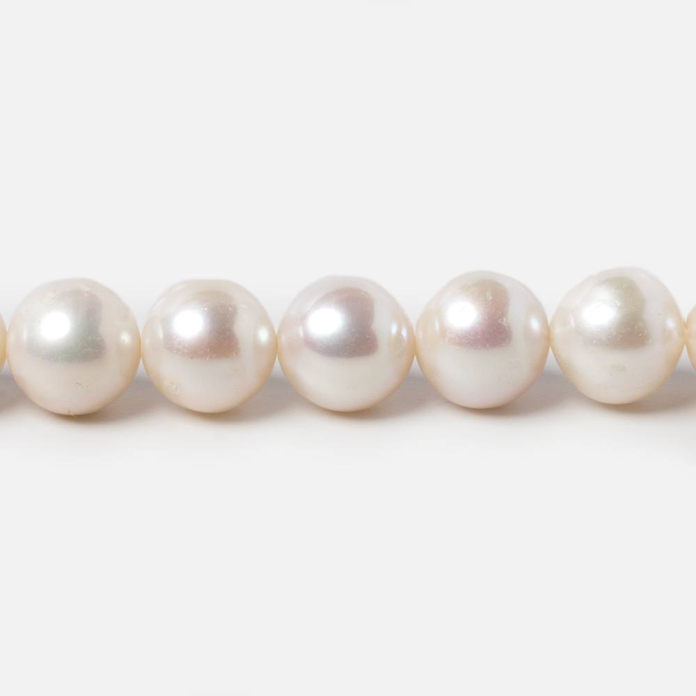 9.5x9-10.5x10mm Cream Rose' Off Round Freshwater Pearls 15.5 inch 42 pcs