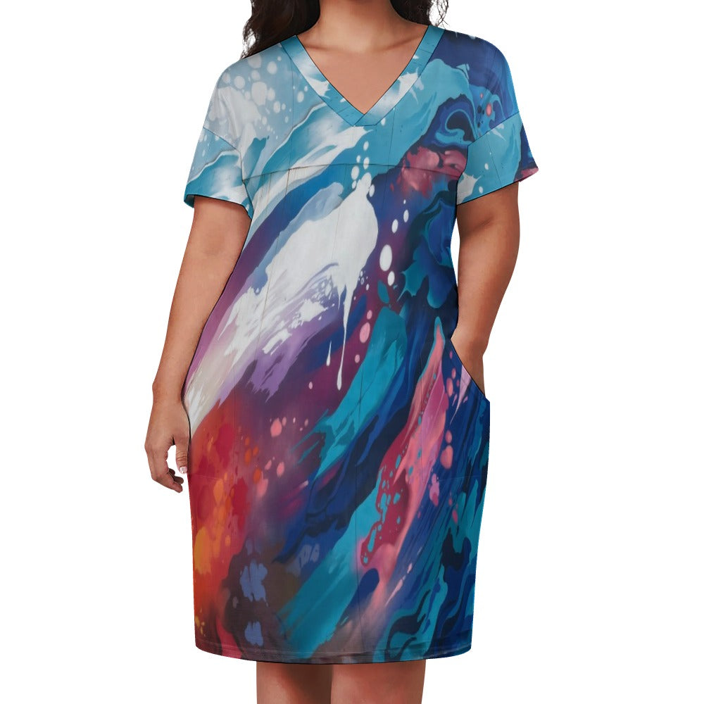 Soft Imitation Cotton Loose Pocket Dress with Comfortable Fit for Everyday Wear