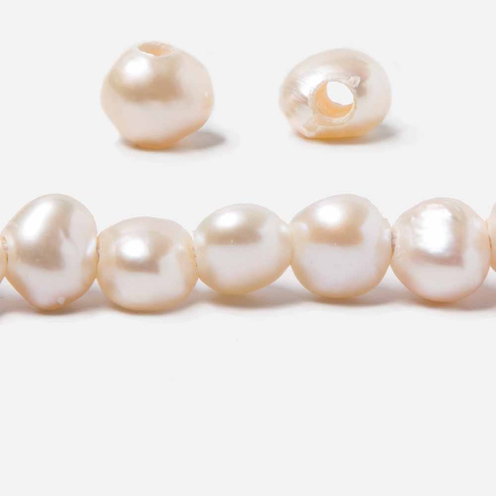 9mm-10mm Off White Baroque 2.5mm large hole Pearl