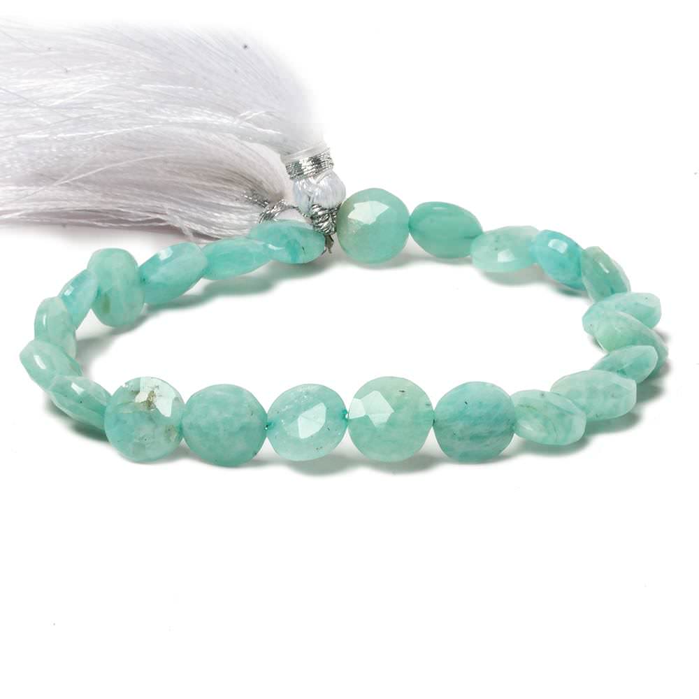 9mm Amazonite faceted coin beads 8 inch 23 pieces