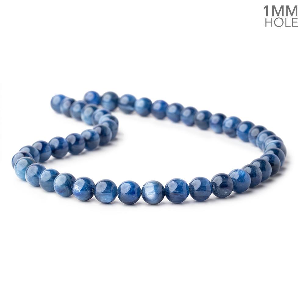 9mm Blue Kyanite Plain Rounds 16 inch 45 beads AA 1mm hole