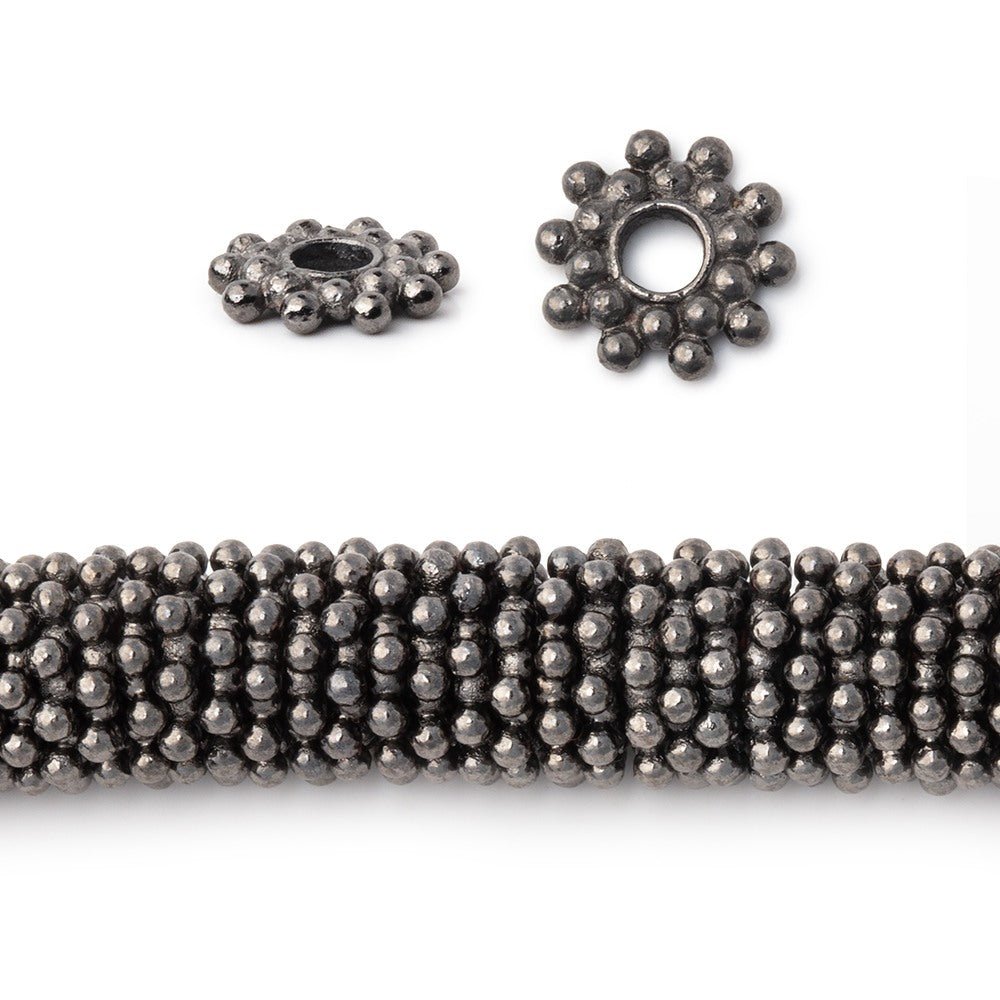 9mm Double Row Daisy Spacers with 3mm Large Hole 8 inch 130 Beads