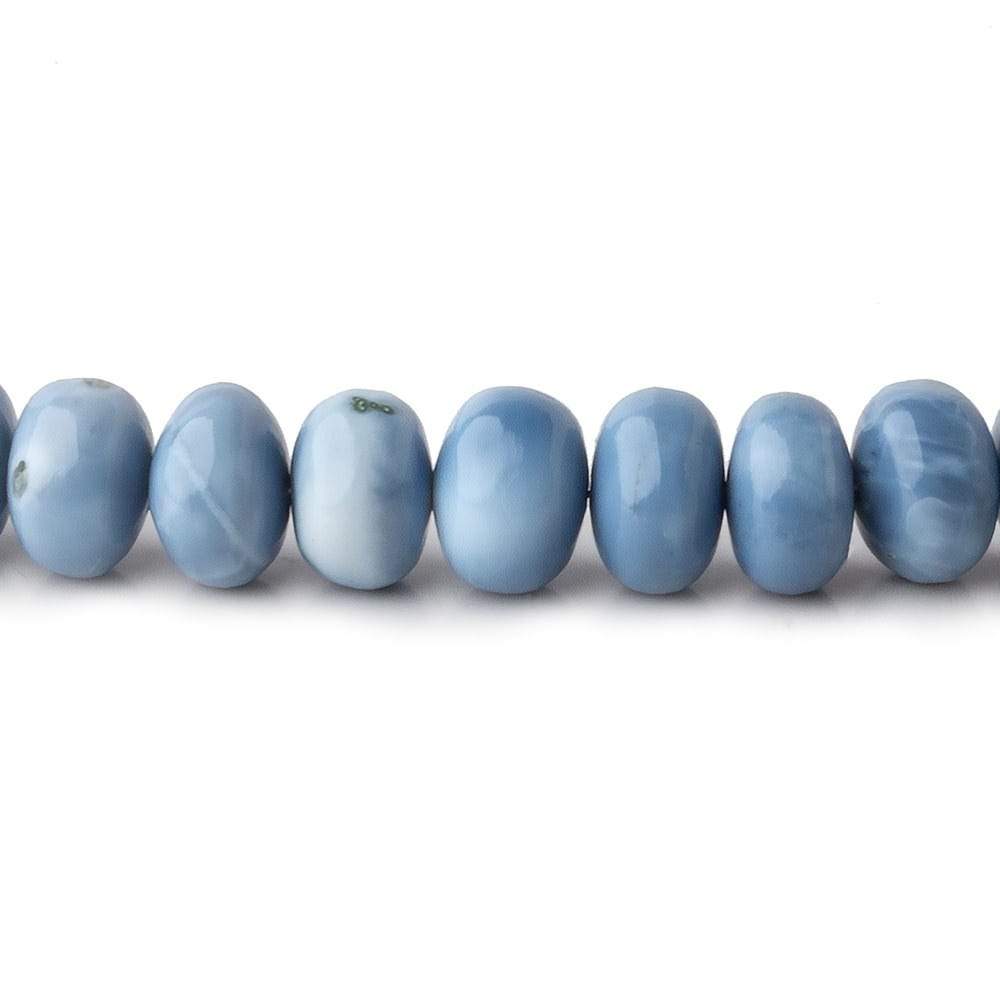 9mm Natural Shaded Owyhee Blue Opal plain rondelle beads 18 inch 78 pieces