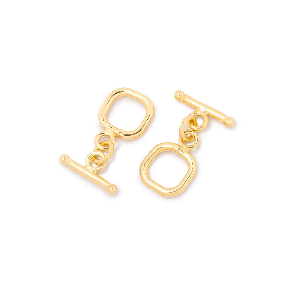9mm Vermeil Toggle Rounded Square Design 1 piece