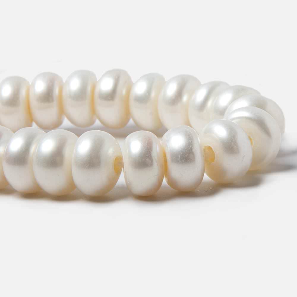 9x5mm Off White Button 2.5mm Drill Hole Freshwater Pearls 35 pcs