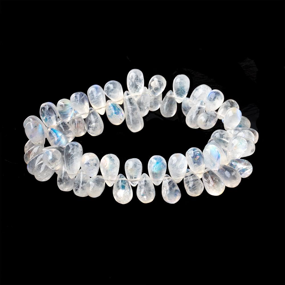 9x6-11x6mm Rainbow Moonstone Plain Tear Drop Beads 9 inch 62 pieces