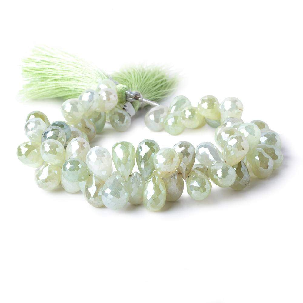 9x6-11x7mm Mystic Prehnite tear drop briolette beads 7.5 inch 66 pieces AAA