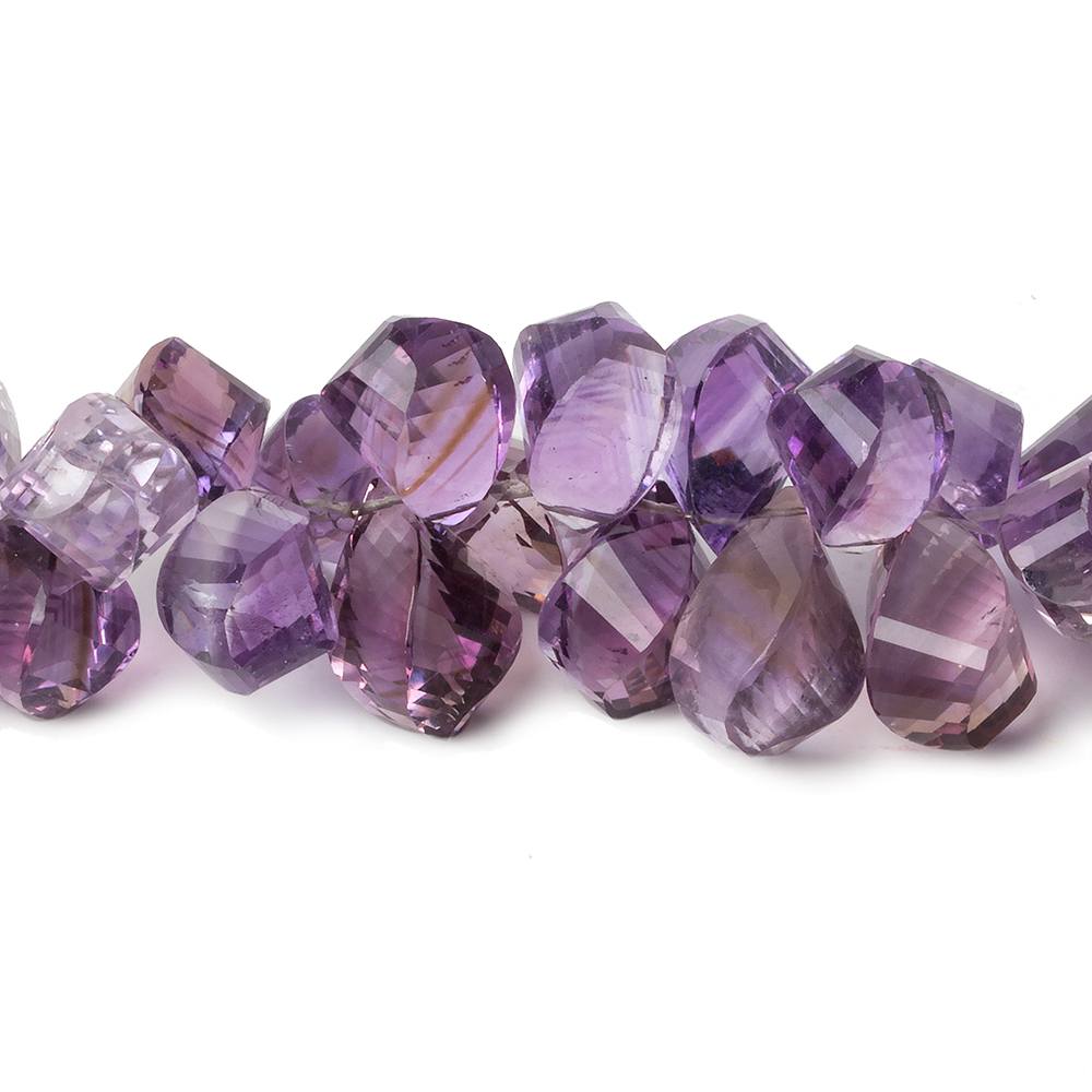 9x6-13x8mm Ametrine Faceted Twist Beads 8 inch 65 pieces AAA