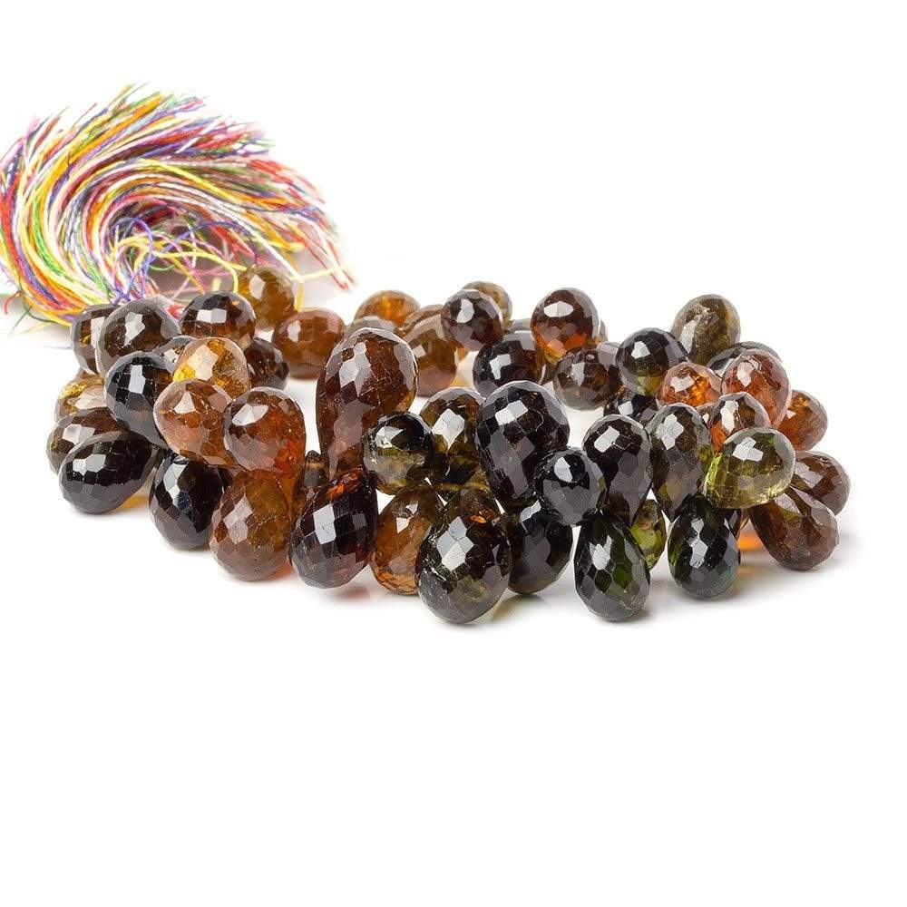 9x6-15x8mm Multi Color Tourmaline Tear Drop Beads 8 inch 69 pieces