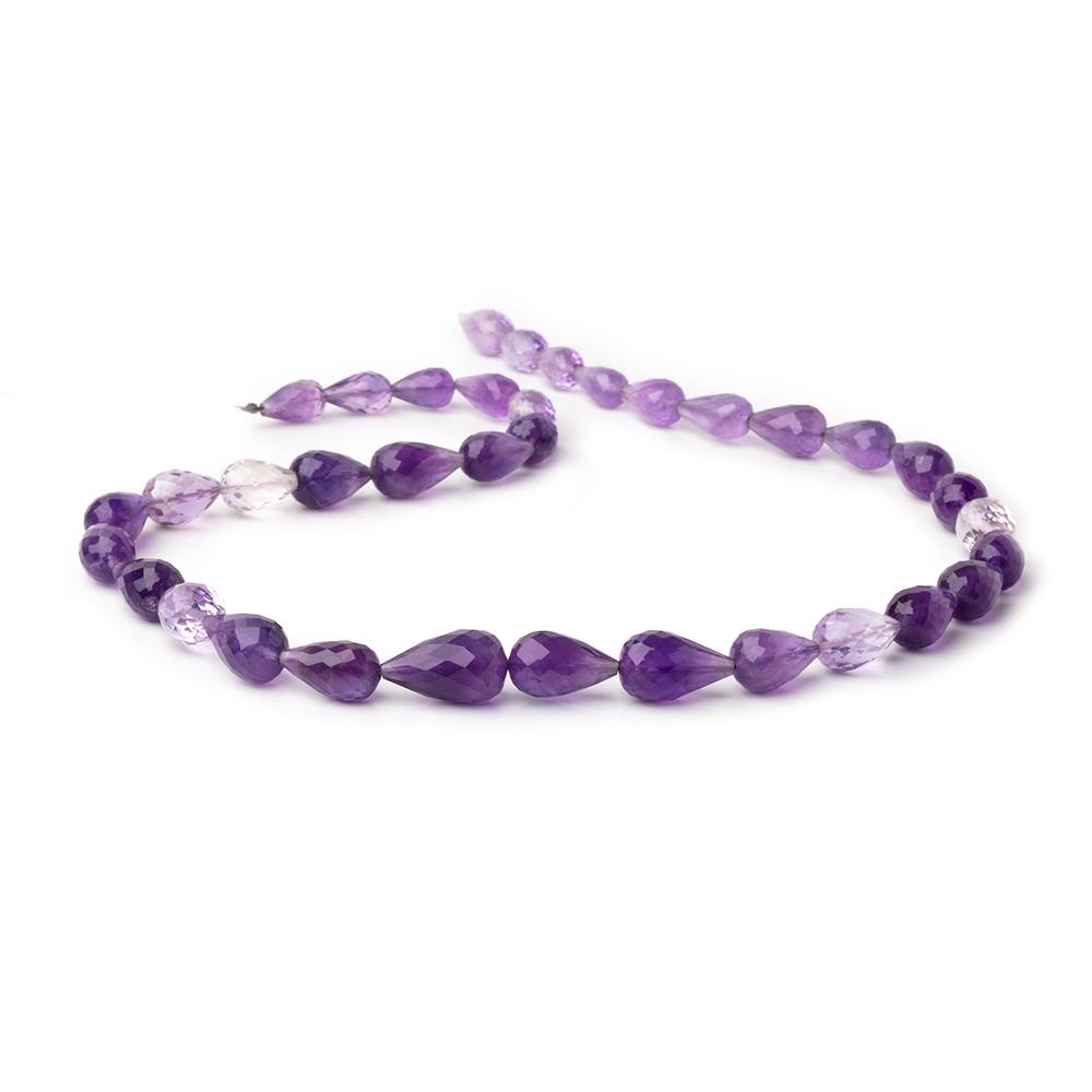 9x6-15x9mm Shaded Amethyst Faceted Tear Drop Beads 16 inch 36 pieces