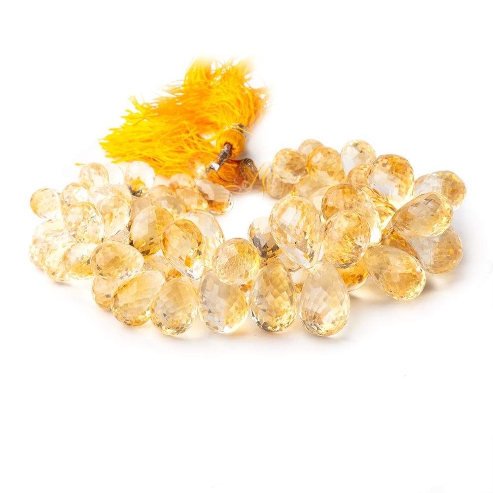 9x6-17x9mm Citrine Faceted Tear Drop Beads 7.75 inch 73 pieces