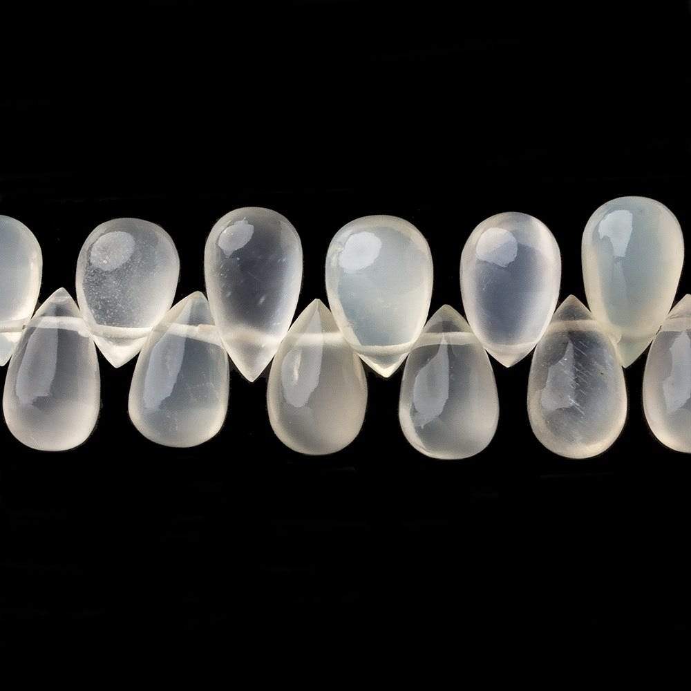 9x7-11x6mm Off White Moonstone Plain Tear Drop Beads 7.5 inch 50 pcs