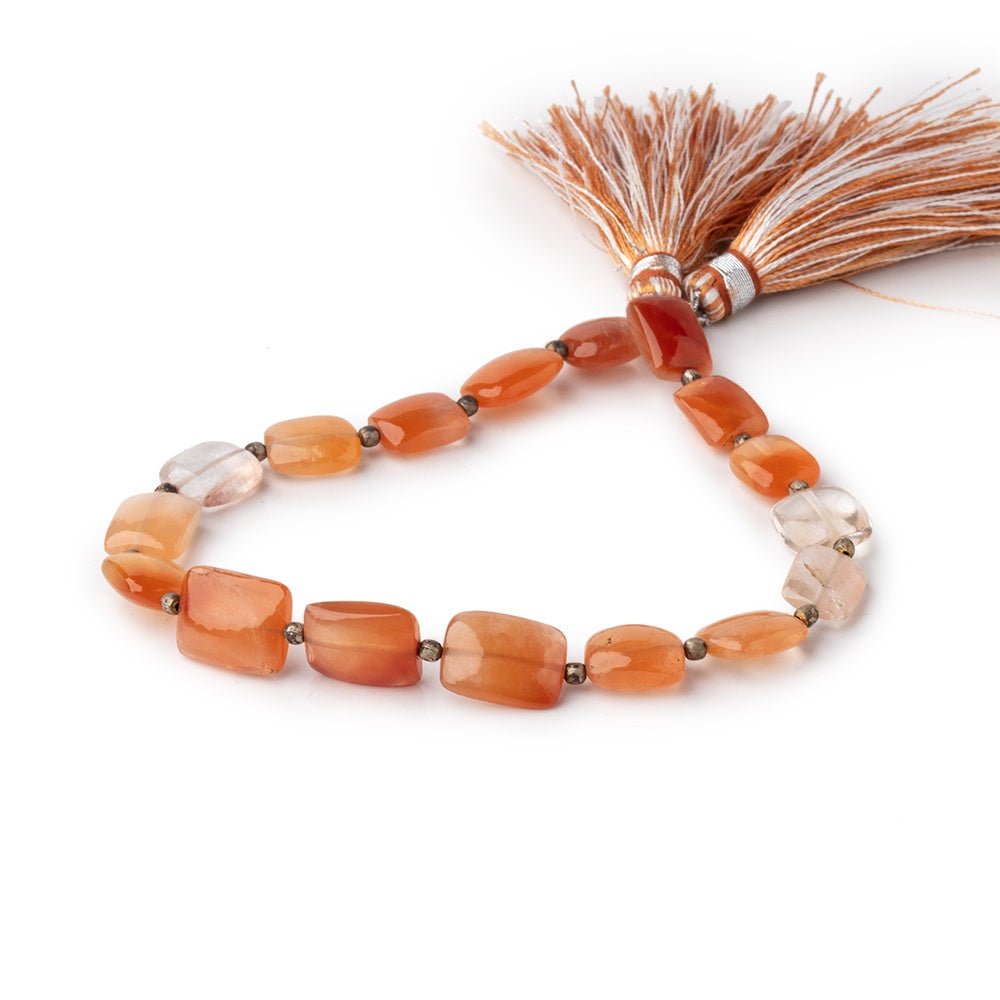 9x7-11x9mm Tangerine Quartz Plain Rectangle Beads 8 inch 14 pieces