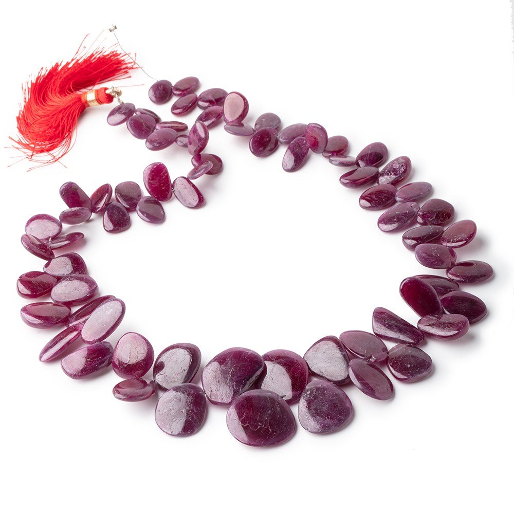 9x7-20x15mm Ruby Plain Slice Beads 15.5 inch 70 pieces