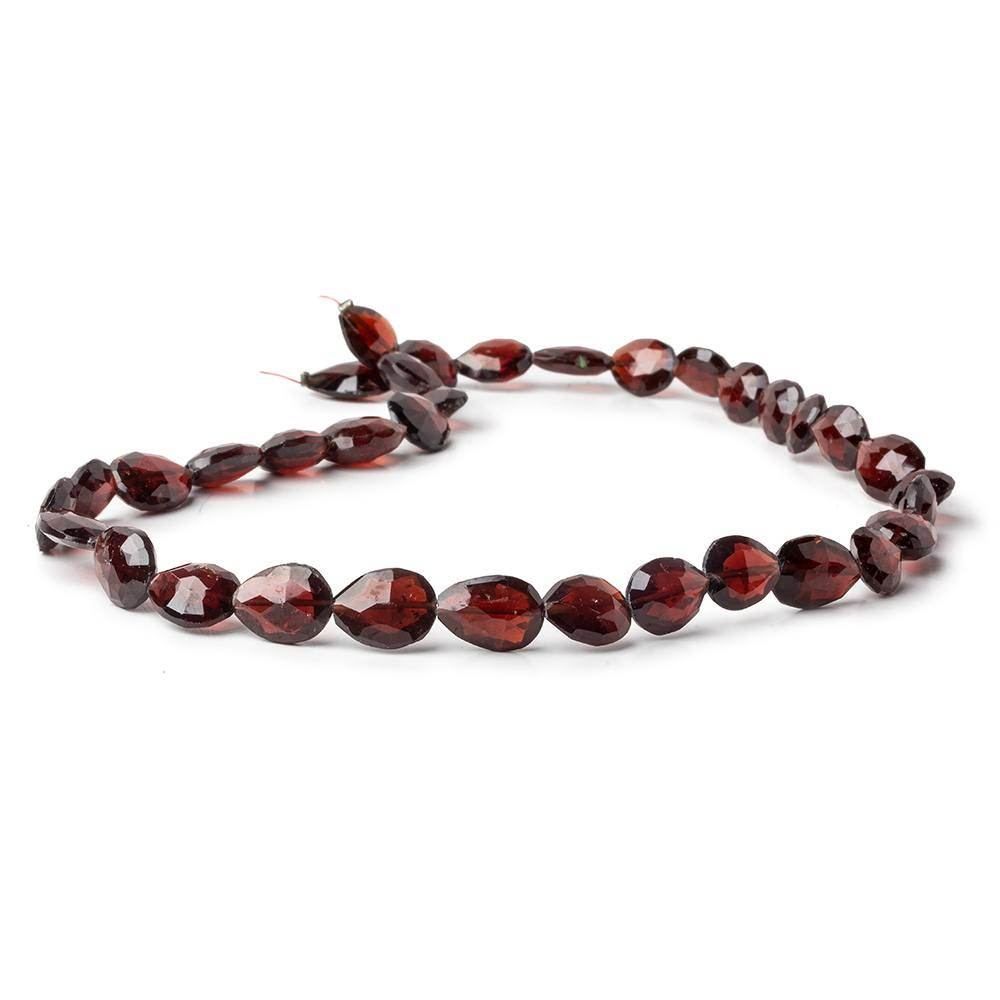 9x8-13x8mm Garnet Straight Drill Faceted Pears 16 inch 35 beads