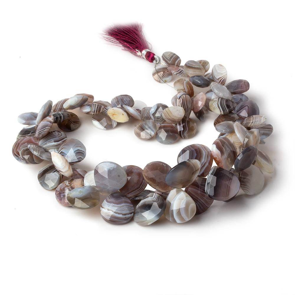 9x8-18x18mm Botswana Agate faceted heart Briolettes 15 inch 92 pieces AAA