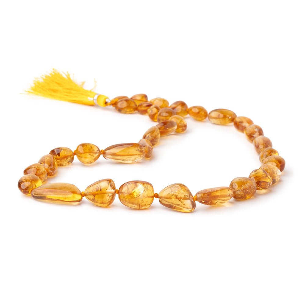 9x8-22x11mm Madeira Citrine Plain Nugget Beads 18 inch 33 pieces
