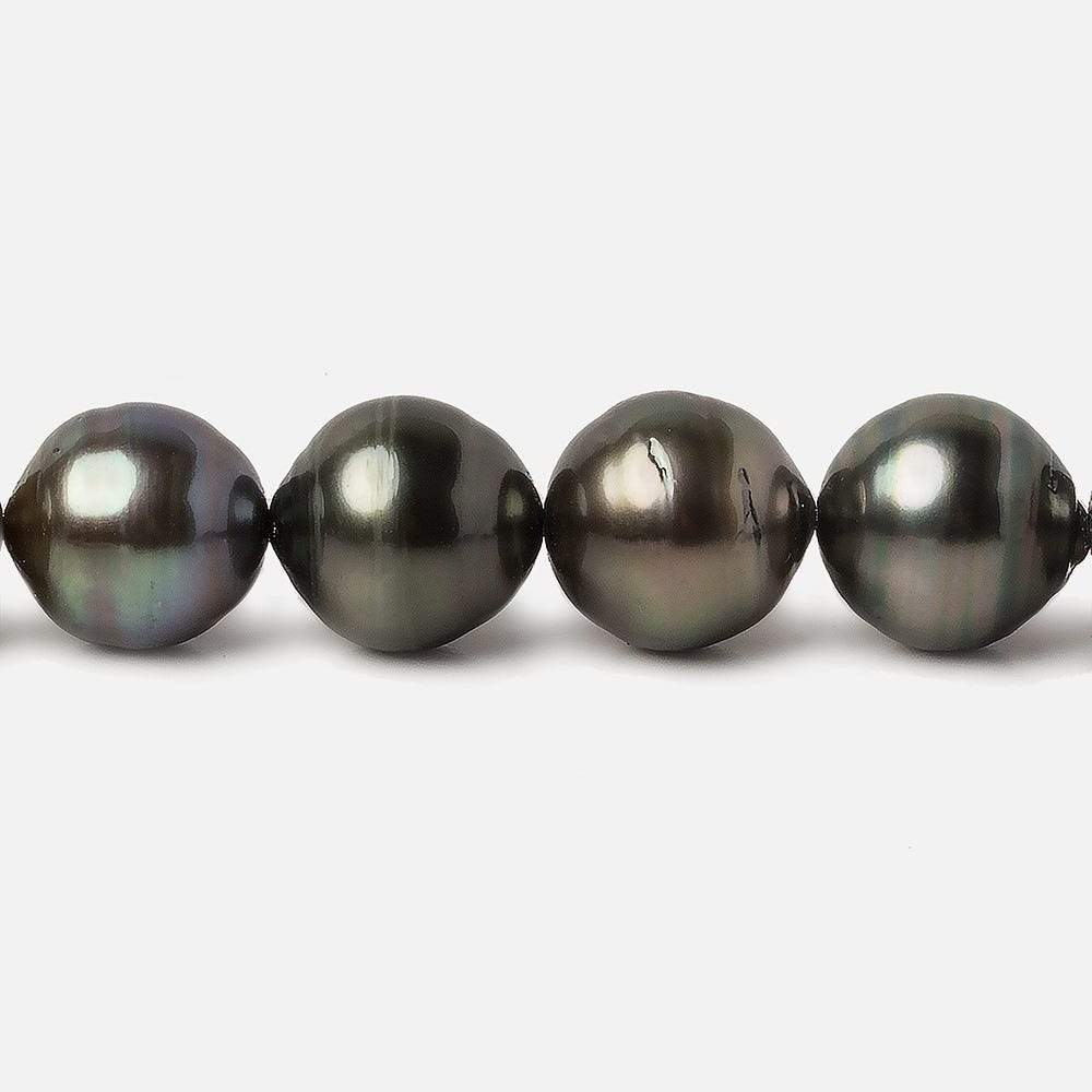 9x9-11x11mm Peacock Tahitian Round Saltwater Pearls 16 inch 39 pieces A