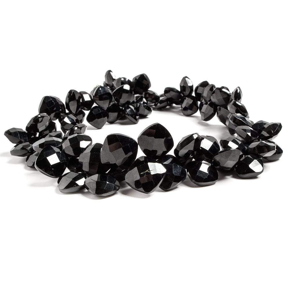 9x9-12x12mm Black Spinel Beads Corner Drilled Faceted Pillow 15 inch 89 pieces