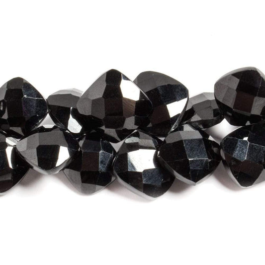 9x9-12x12mm Black Spinel Beads Corner Drilled Faceted Pillow 15 inch 89 pieces