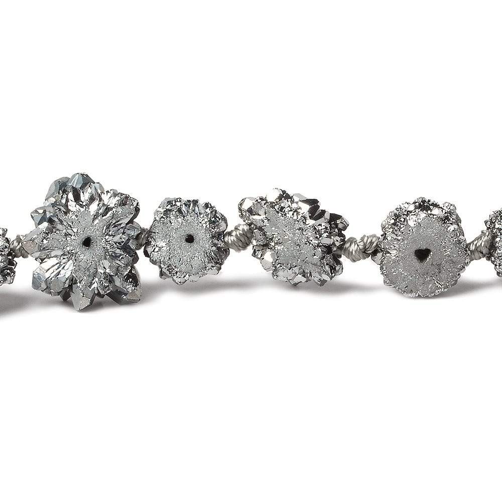 9x9-13x13mm Silver plated Solar Quartz slice beads 16 inch 27 pieces