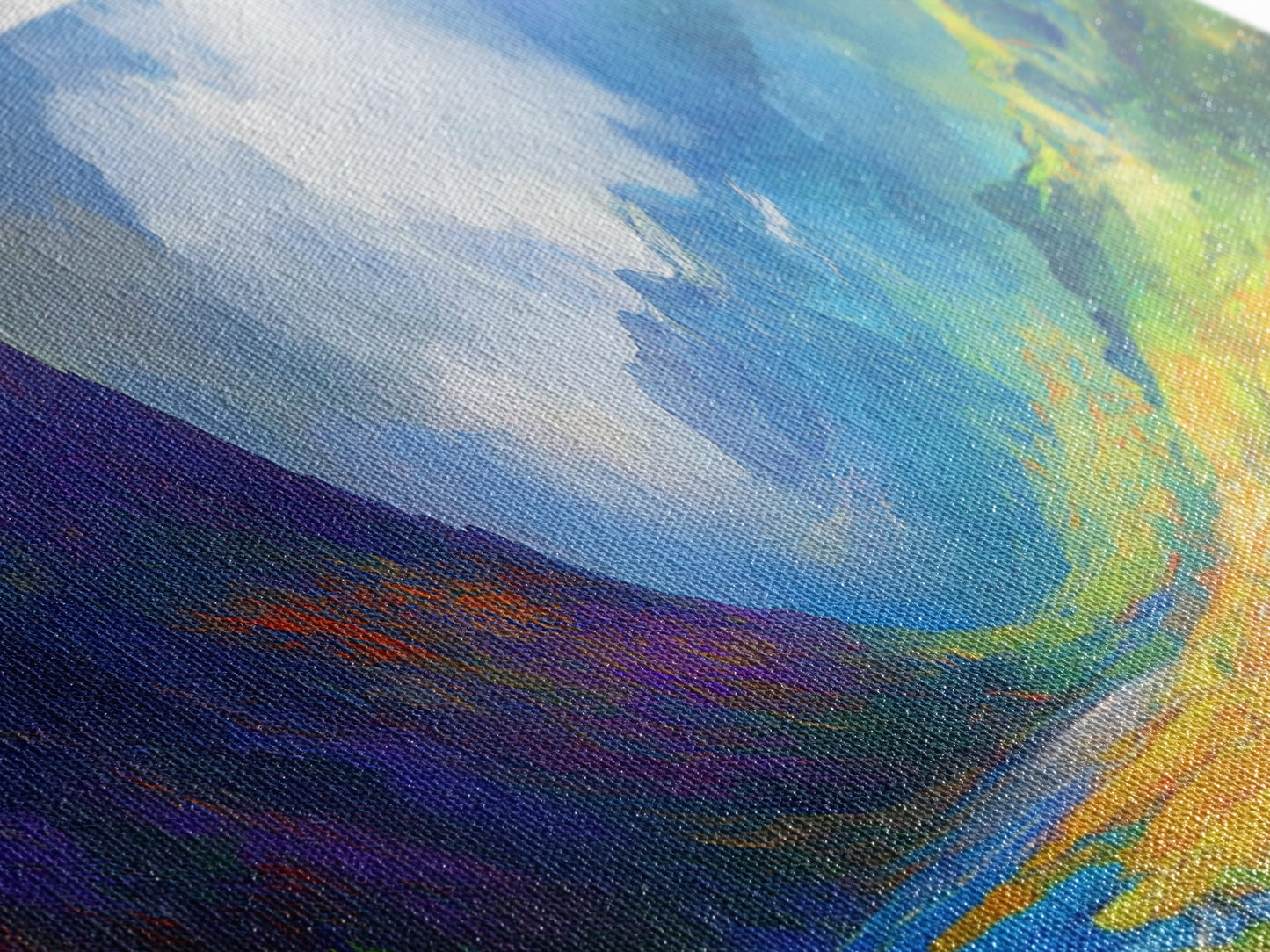Colorful Fantasy Landscape Painting Print, Oversized Wall Art, Purple and Green Wall Art