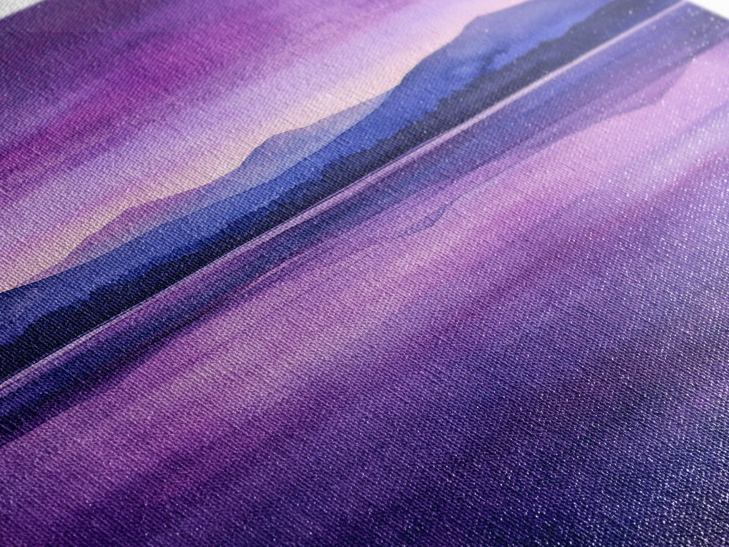 Purple and Lavender Landscape Painting Print, Reflections, Original Watercolor Painting Print, Custom Painting, Living Room Wall Art