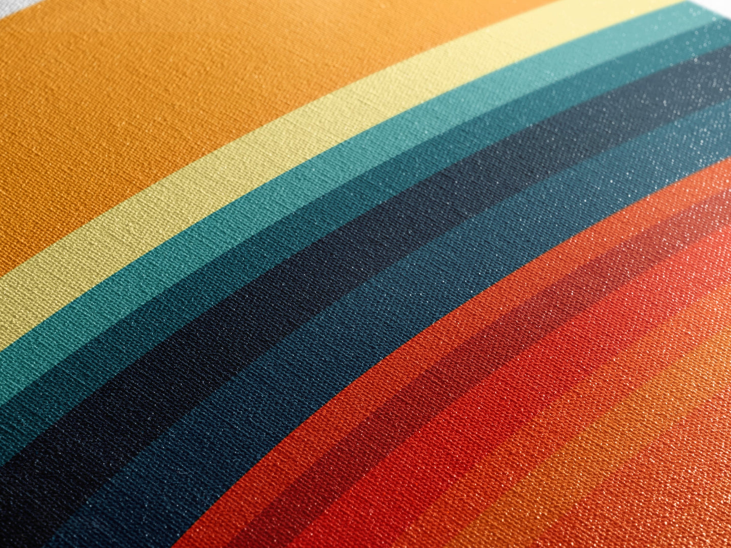Shades Of The Sun Gradient Painting Print, Wood Framed Canvas, Minimalist Wall Art, Art Deco Inspired Living Room Decor