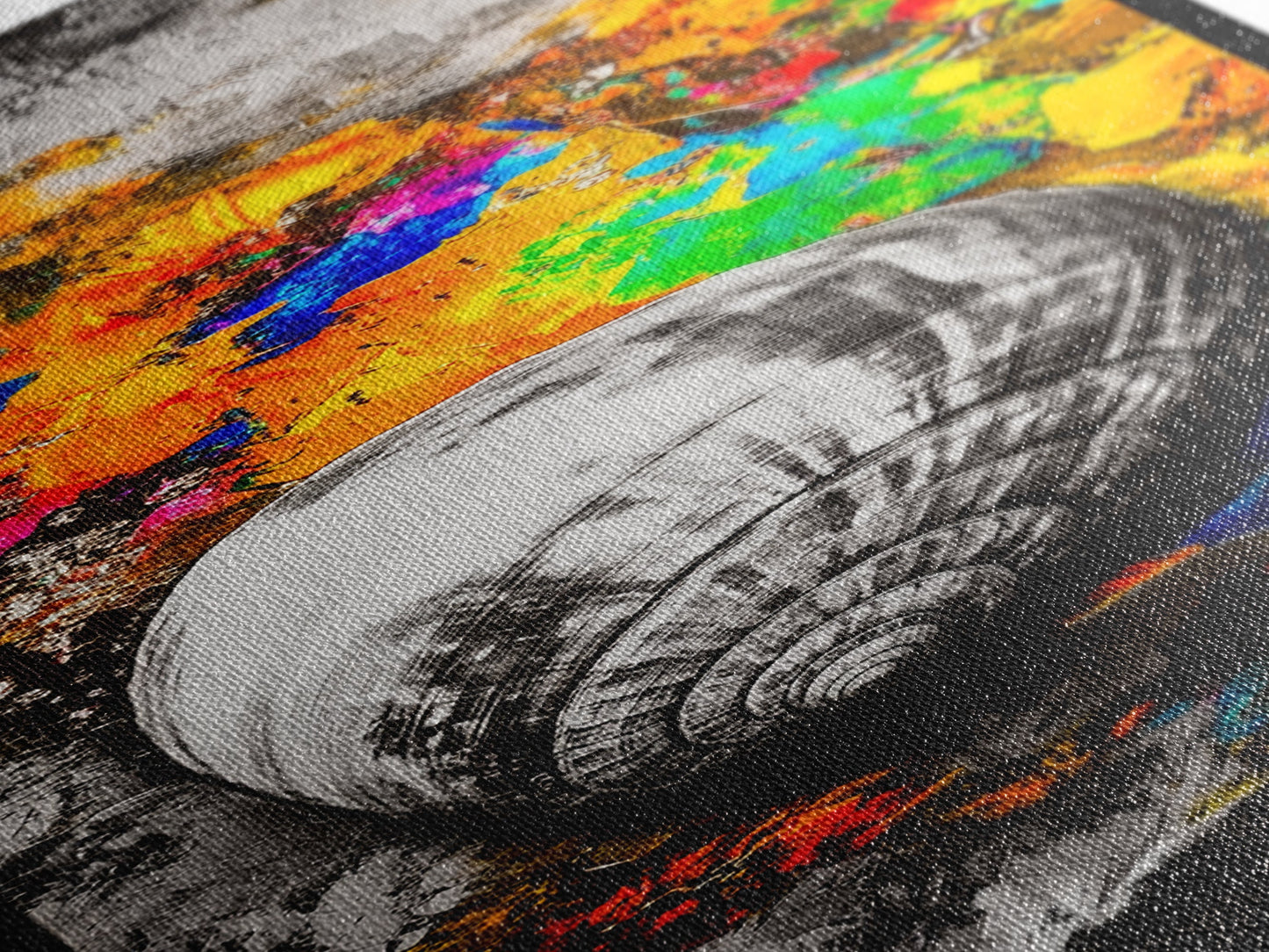 Colorful Shell, Abstract Art, Bold Texture, Canvas Print, Coastal Wall Art, Boho Beach Decor, Eclectic Home Art, Vibrant Nature Painting