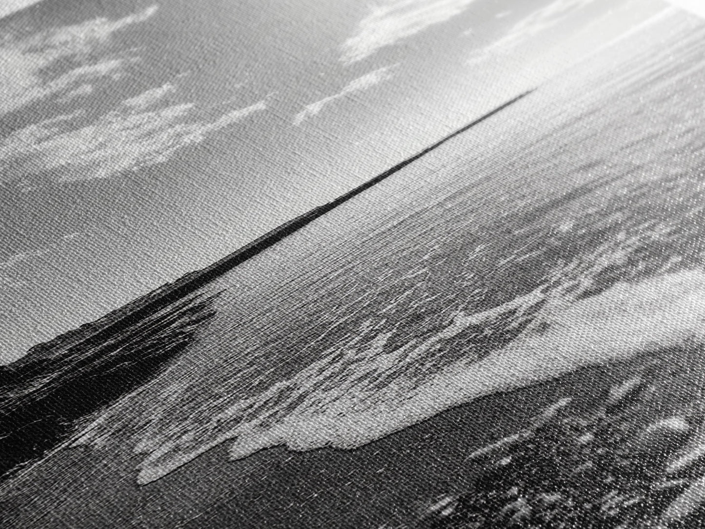 Coastal Shoreline, Pebble Beach, Ocean Breeze, Canvas Print, Bathroom Wall Art, Minimalist Decor, Black White Photography, Seaside Vibe