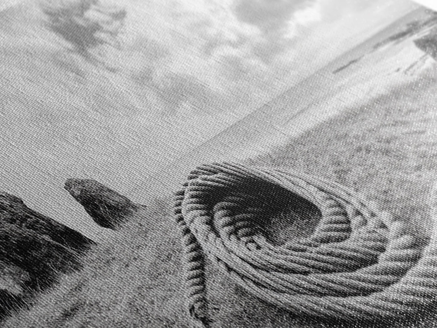 Coastal Rope, Windswept Bluff, Seaside Grass, Framed Canvas Print, Beach House Art, Nautical Decor, Neutral Living Room Style