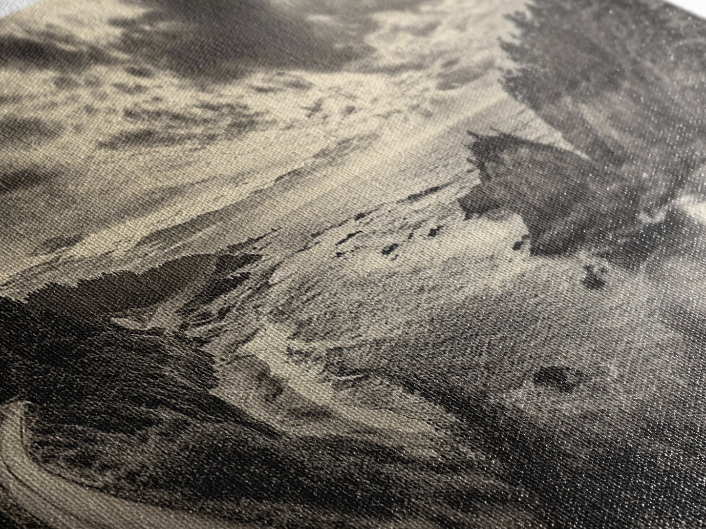 Coastal Road, Ocean Sunset, Rocky Shoreline, Framed Canvas Print, Moody Landscape Photography, Living Room Wall Art, Rustic Nature Decor