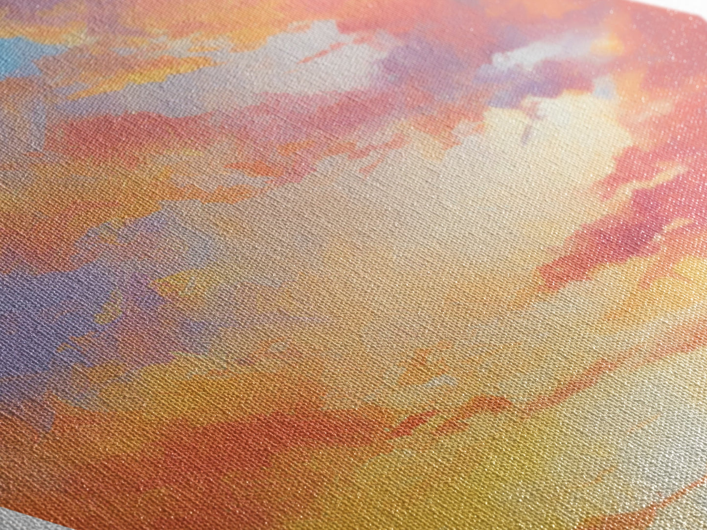 Radiant Seaside Sunset – Canvas Art Print Coastal Beach Wall Decor, Pastel Sky, Ocean Landscape, Diamond Wall Hanging, Tranquil Vibes