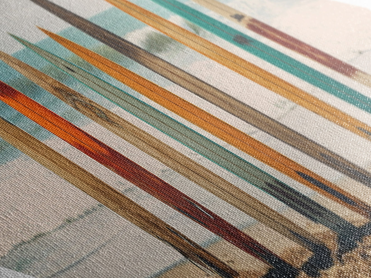 Coastal Surf Vibes Diamond Shaped Beach Canvas Art Print surfboards ocean retro seaside summer surf shack boho wall decor gift idea