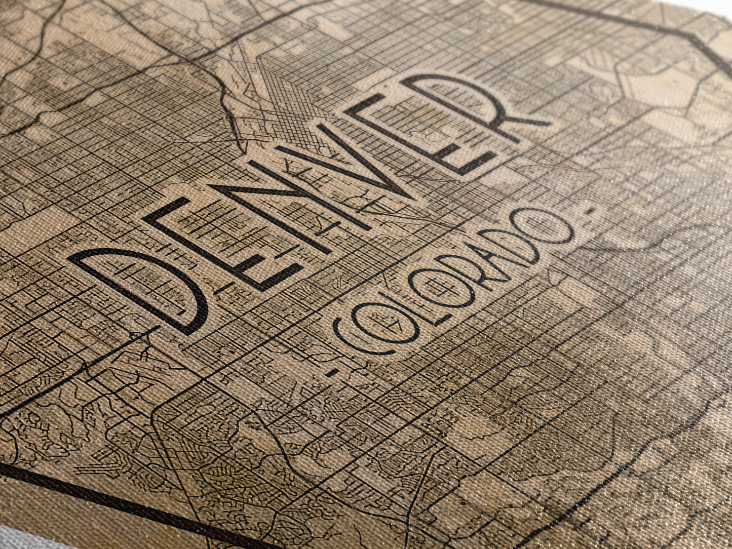 Denver Diamond Shaped Travel Poster, Custom Diamond Shaped Wall Art, City Map Canvas