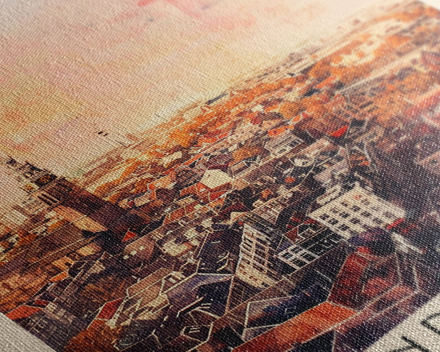 Eindhoven, Netherlands Framed Canvas Print. Modern Wall Art for Living Room or Bedroom, Cityscape Travel Poster Art.