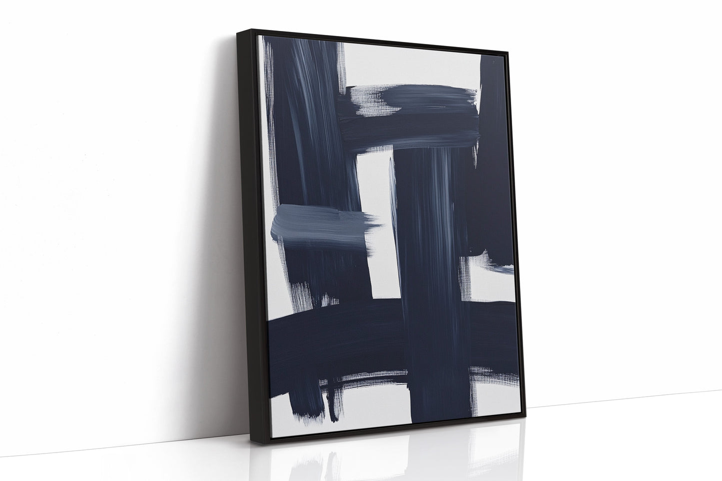 Midnight Crossings – Bold Navy Abstract Brush Art