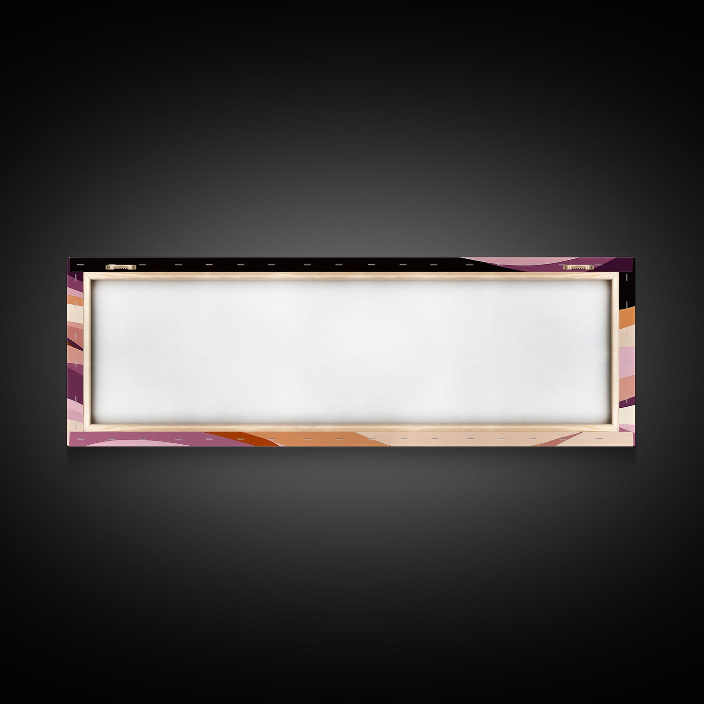 Lavender and Lilac Ocean Waves - MCM Style Modern Art, Retro Abstract Panoramic Print, Wood Framed Art, Modern Home Decor