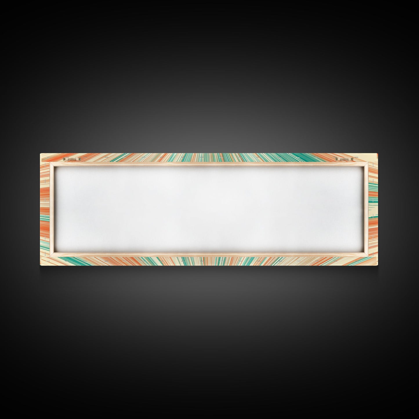 Mid Centery Modern Canvas Print - Framed MCM Style Wall Art, Orange and Green Star Burst - Art Deco Modern Art - Above Sofa Decor