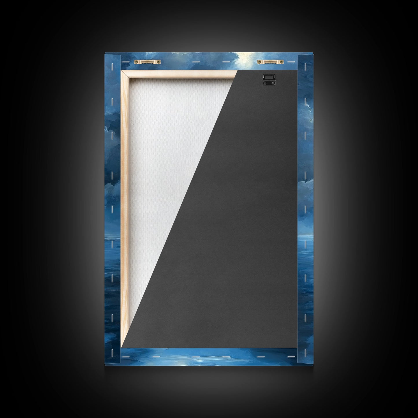 Reflections of a Sail Boat under a Full Moon Framed Canvas Print, Nautical Decor, Sail Boat Oil painting, Sailboat Painting, Nautical Home Decor