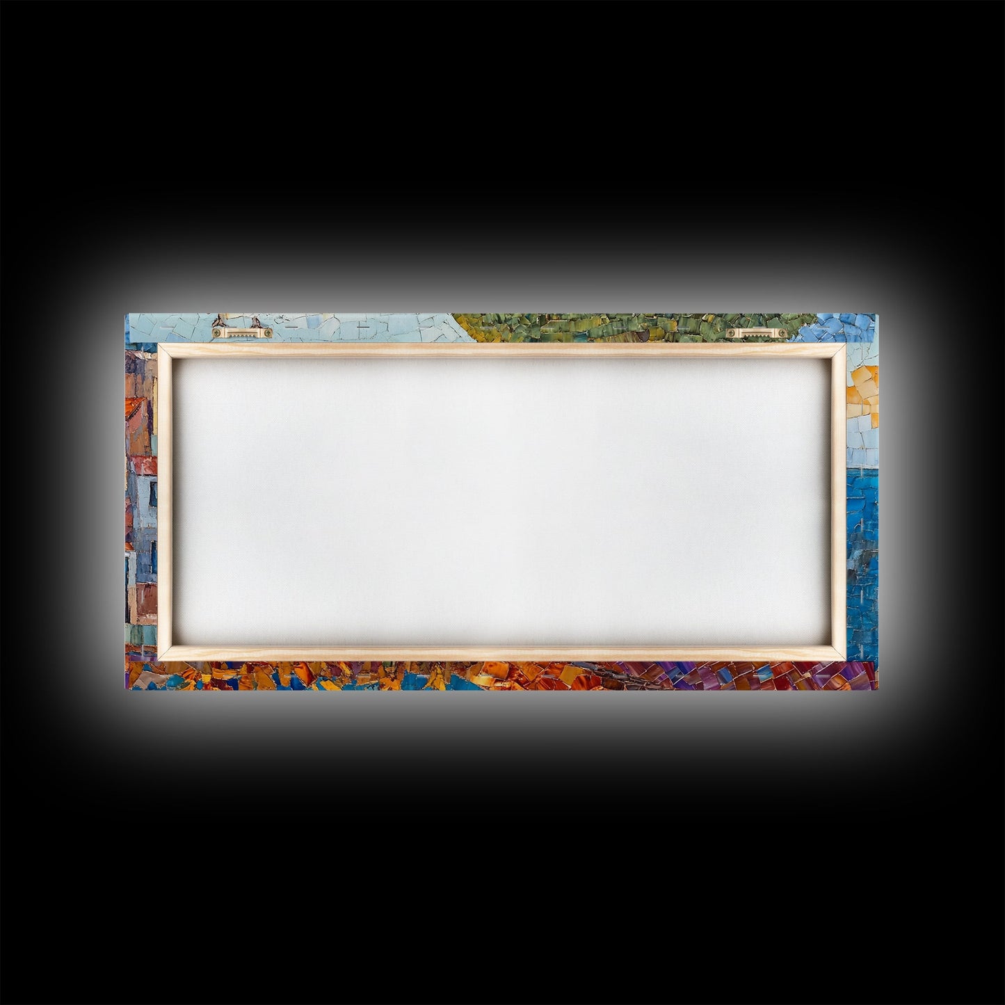 Coastal Sailboat Scene Mosaic Canvas Print - Nautical Decor Seascape Painting - Rustic Fall Wall Art Above Sofa Coastal Home Art