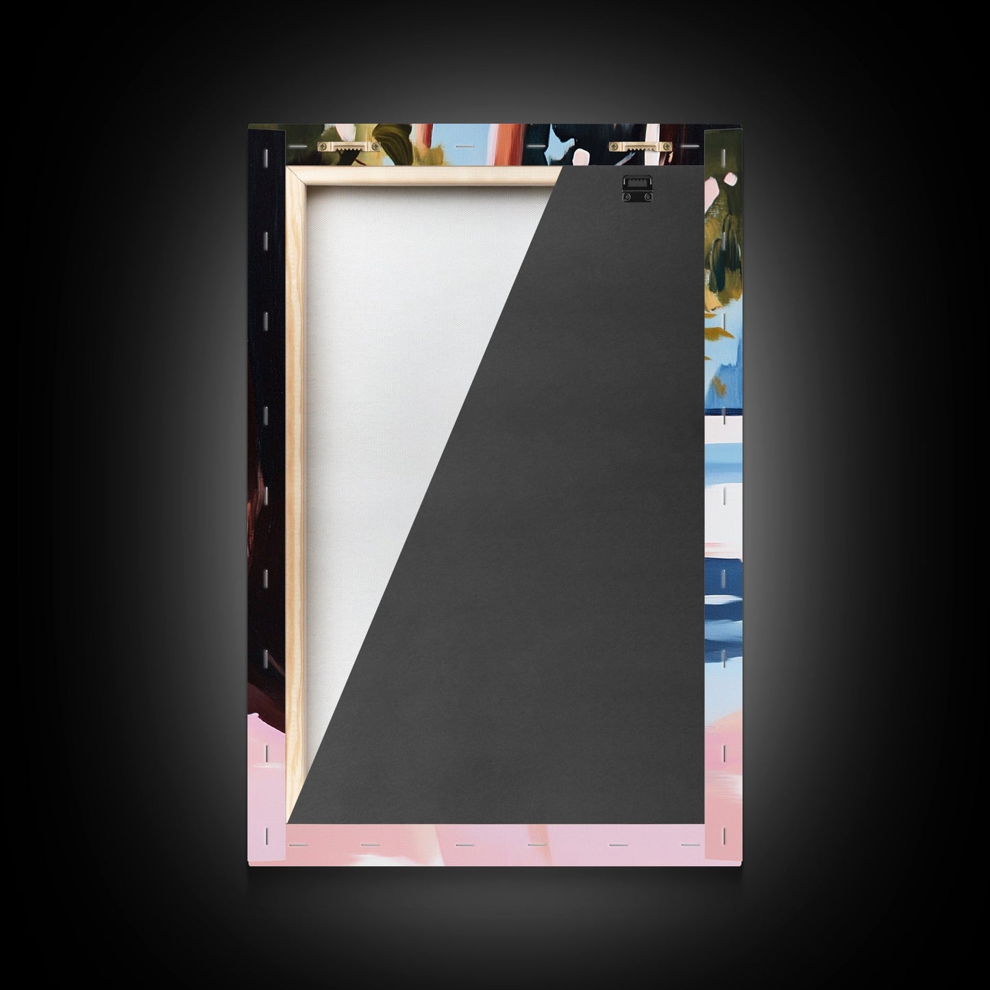 Sunset Reflection, Tranquil Beach, Serene Landscape, Ocean Serenity, Pink Skies, Relaxing Vibes, Framed Canvas Print, Living Room