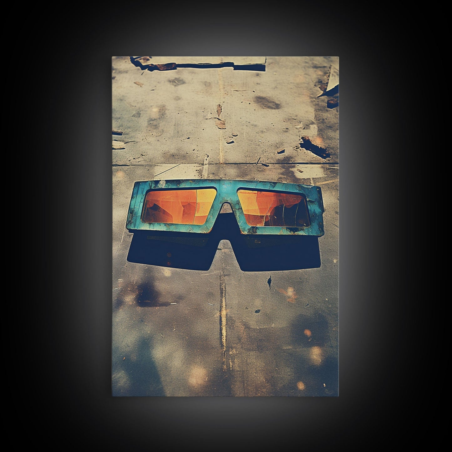 Retro Sunglasses, Retro Art, Minimalist Wall Art, Canvas Print, Wall Hanging, Portrait Art, Office Wall Decor, Living Room Prints, RV Decor