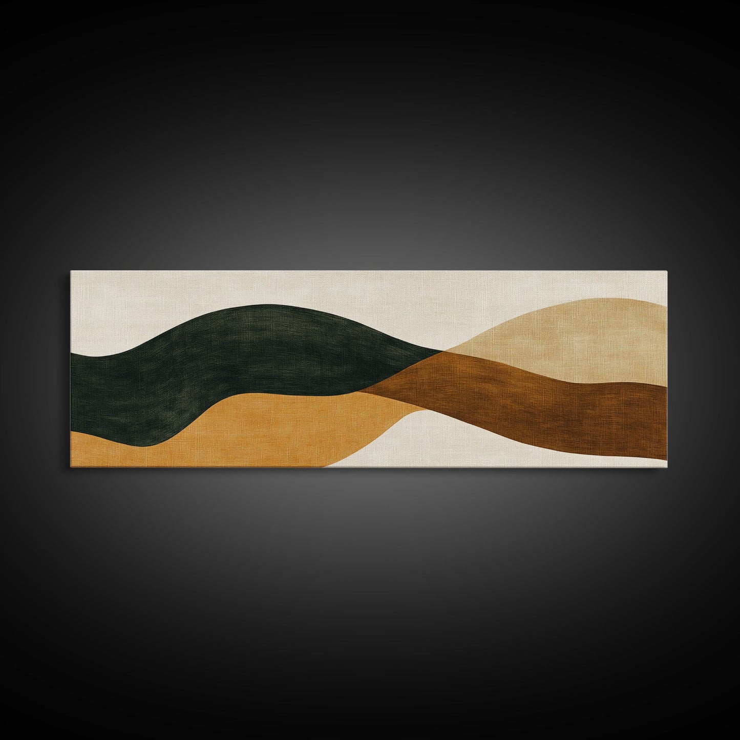 Earth Tones Abstract Painting Print, Eclectic Boho Style Wall Art, Oversized Panoramic Print, Above Sofa Abstract Painting