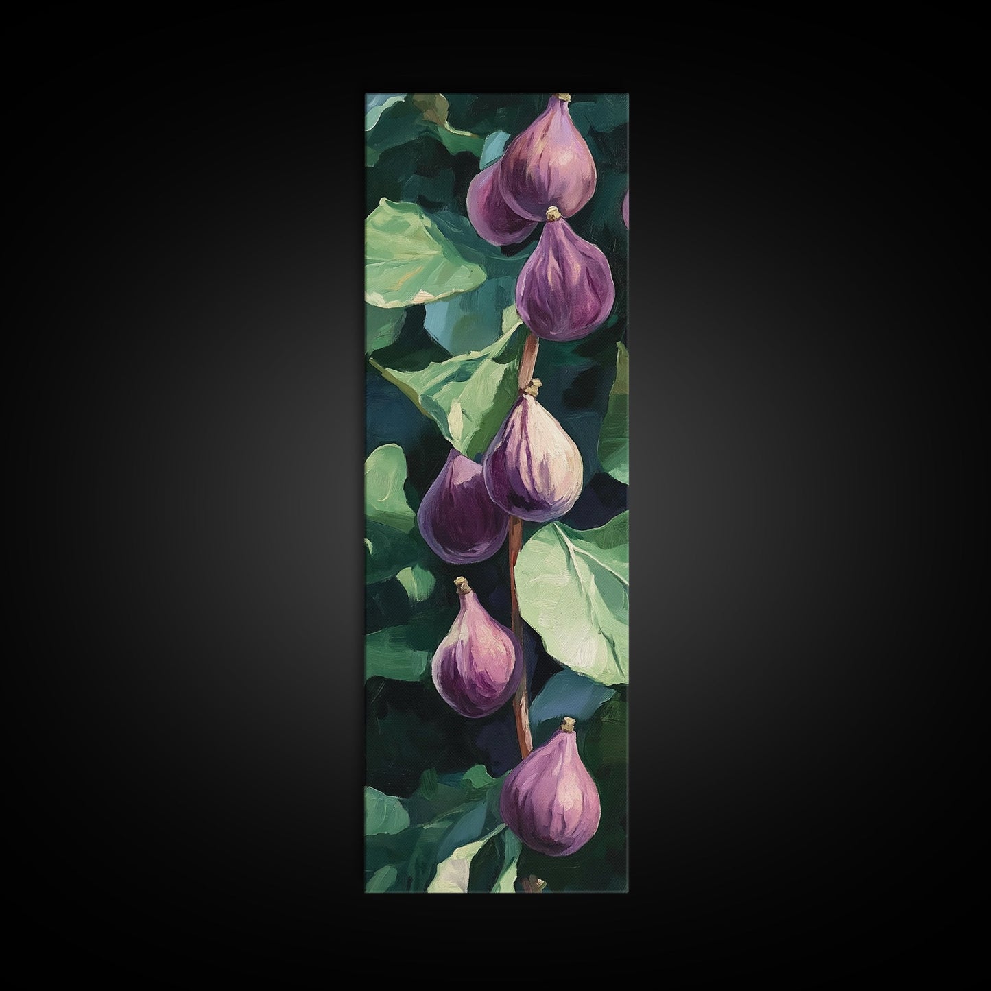 Canvas Print Figs and Leaves Painting Rustic Kitchen Art Farmhouse Decor Botanical Prints Food Review Wall Art