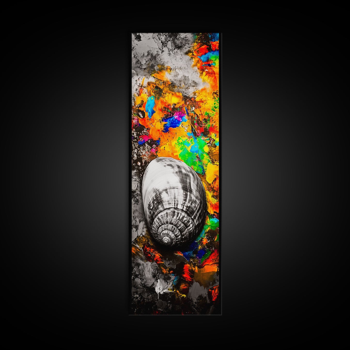 Colorful Shell, Abstract Art, Bold Texture, Canvas Print, Coastal Wall Art, Boho Beach Decor, Eclectic Home Art, Vibrant Nature Painting